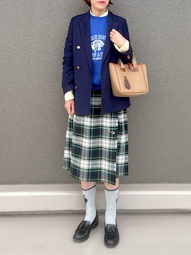 「アイテム（レッグウェア）」を使った、Leecoさん（レディース・164cm）の秋コーディネート