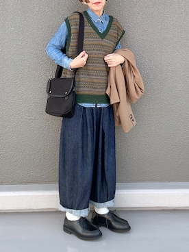 「BRADY（ブレディー）のアイテム」を使った、Leecoさん（レディース・164cm）の冬コーディネート