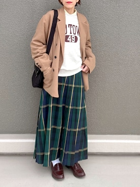 「HARUTA（ハルタ）のアイテム」を使った、Leecoさん（レディース・164cm）の冬コーディネート