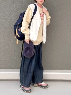 「無印良品（ムジルシリョウヒン）のアイテム」を使った、Leecoさん（レディース・164cm）の秋コーディネート