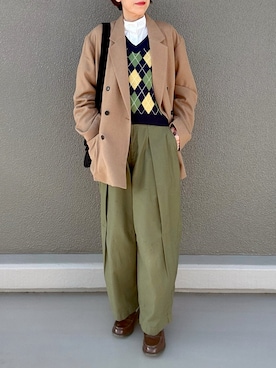 「Honeys（ハニーズ）のアイテム」を使った、Leecoさん（レディース・164cm）の秋コーディネート