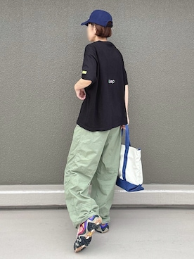 「FRED PERRY（フレッドペリー）のアイテム（帽子）」を使った、Leecoさん（レディース・164cm）の夏コーディネート