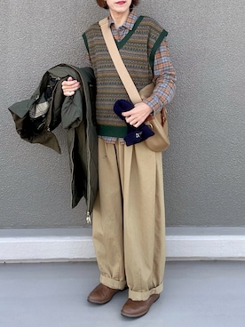 「無印良品（ムジルシリョウヒン）のアイテム」を使った、Leecoさん（レディース・164cm）の冬コーディネート