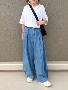 「アイテム（バッグ）」を使った、Leecoさん（レディース・164cm）の夏コーディネート