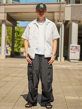 「ARMY TWILL（アーミーツイル）のアイテム（パンツ）」を使った、な0やさん（メンズ・176cm）の夏コーディネート