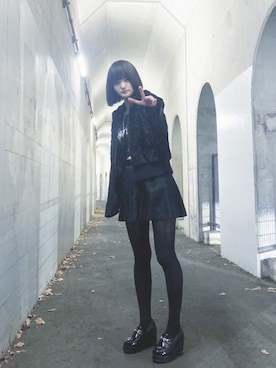 「Honeys（ハニーズ）のアイテム（ローファー）」を使った、subksさん（レディース・157cm）の冬コーディネート