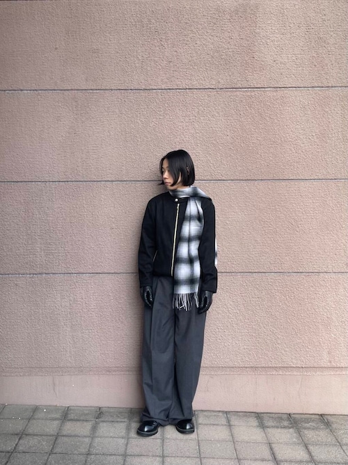 未使用級✨3XL✨️FORTIME 裏地チェック シングルライダースジャケット m94462525591_1.jpg?1736251820