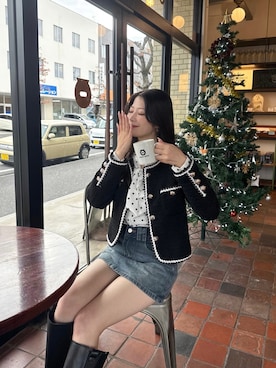 「YOLO（ヨーロ）のアイテム（ジャケット/アウター）」を使った、kanaeさん（レディース・153cm）の冬コーディネート