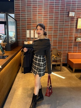 「JUNOAH（ジュノア）のアイテム」を使った、kanaeさん（レディース・153cm）の冬コーディネート