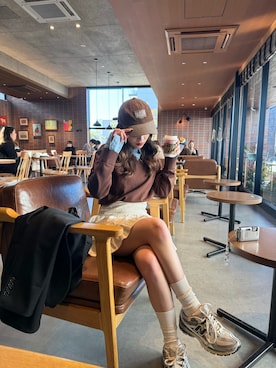 「JUNOAH（ジュノア）のアイテム」を使った、kanaeさん（レディース・153cm）の冬コーディネート