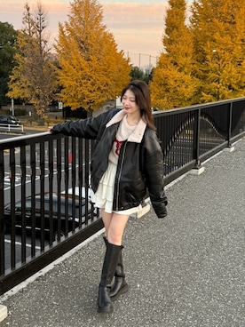 「アイテム（ブルゾン）」を使った、kanaeさん（レディース・153cm・20代）の冬コーディネート