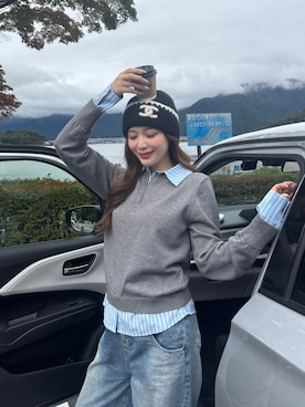「junoah（ジュノア）のアイテム」を使った、kanaeさん（レディース・153cm）の秋コーディネート