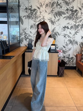 「YOLO（ヨーロ）のアイテム」を使った、kanaeさん（レディース・153cm）の春コーディネート