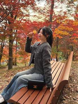 「YOLO（ヨーロ）のアイテム（ジャケット/アウター）」を使った、kanaeさん（レディース・153cm）の秋コーディネート