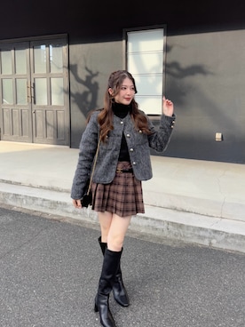 「YOLO（ヨーロ）のアイテム（ジャケット/アウター）」を使った、kanaeさん（レディース・153cm）の冬コーディネート