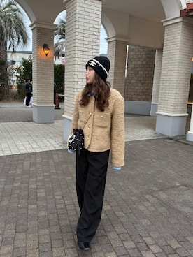 「JUNOAH（ジュノア）のアイテム」を使った、kanaeさん（レディース・153cm）の冬コーディネート