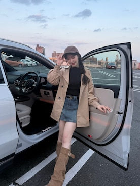 「YOLO（ヨーロ）のアイテム（トップス、ブラック系）」を使った、kanaeさん（レディース・153cm）の春コーディネート