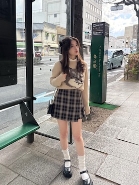 「JUNOAH（ジュノア）のアイテム」を使った、kanaeさん（レディース・153cm）の冬コーディネート