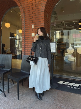 「YOLO（ヨーロ）のアイテム（ジャケット/アウター）」を使った、kanaeさん（レディース・153cm）の冬コーディネート