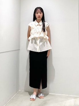 「SENSE OF PLACE by URBAN RESEARCH（センスオブプレイスバイアーバンリサーチ）のアイテム（スカート）」を使った、ami15さん（レディース・154cm）の夏コーディネート