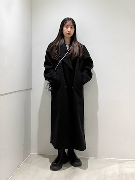 「アイテム（チェスターコート）」を使った、ami15さん（レディース・154cm）の秋コーディネート