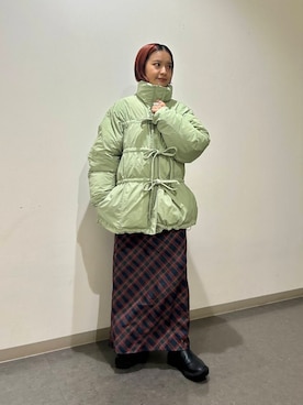 「KBF（ケイビーエフ）のフロントリボン中綿ジャケット（ダウンジャケット/コート）」を使った、タカタニさん（レディース・149cm）の秋コーディネート