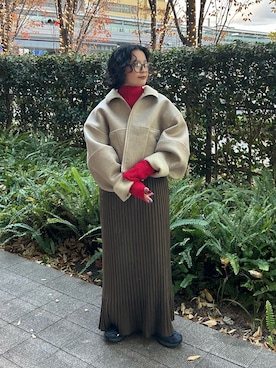 「KBF（ケイビーエフ）のリバーシブルボアジャケット（その他アウター）」を使った、タカタニさん（レディース・149cm）の冬コーディネート