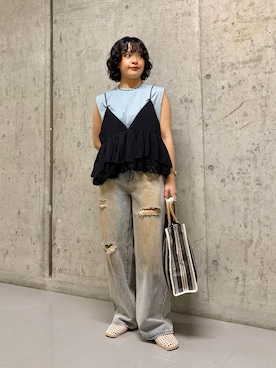 「KBF（ケイビーエフ）のアイテム」を使った、タカタニさん（レディース・149cm）の春コーディネート