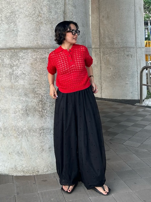 美品パーリーゲイツ　コットン ニットセーター　サイズ4 ネイビー／レッド 美品パーリーゲイツ コットン ニットセーター サイズ4 ネイビー