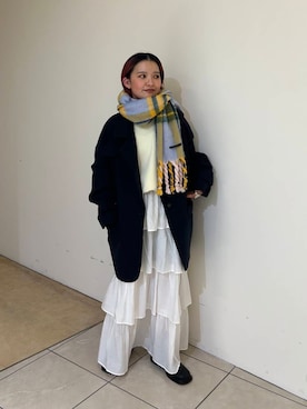 「アイテム（ステンカラーコート）」を使った、タカタニさん（レディース・149cm）の冬コーディネート