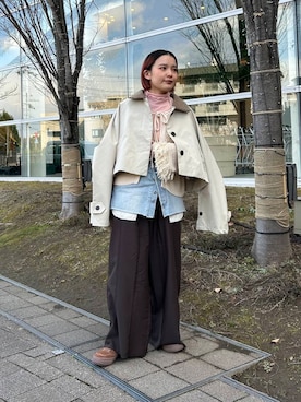 「ウェーブ×イエベ秋」｜「アイテム（その他アウター）」を使った、タカタニさん（レディース・149cm）の冬コーディネート