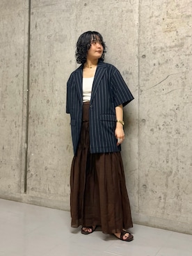 「KBF（ケイビーエフ）のアイテム（ジャケット/アウター）」を使った、タカタニさん（レディース・149cm）の夏コーディネート