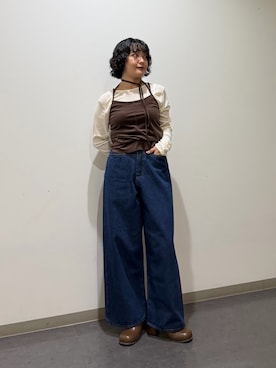 「KBF（ケイビーエフ）のアイテム（トップス）」を使った、タカタニさん（レディース・149cm）の秋コーディネート