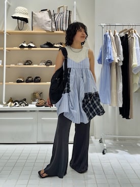 「KBF（ケイビーエフ）のアイテム（アクセサリー）」を使った、タカタニさん（レディース・149cm）の夏コーディネート
