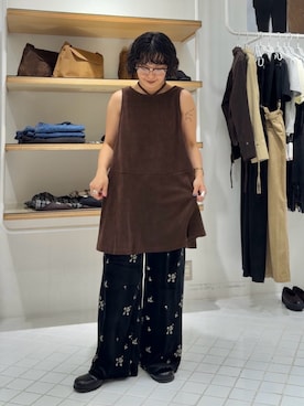 「KBF（ケイビーエフ）の2WAYローフレアミニワンピース（ワンピース、ブラウン系）」を使った、タカタニさん（レディース・149cm）の夏コーディネート