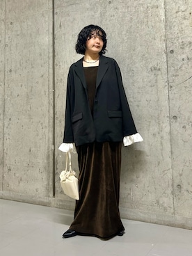 「KBF（ケイビーエフ）のアイテム（バッグ）」を使った、タカタニさん（レディース・149cm）の冬コーディネート