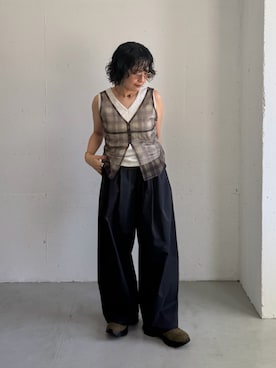 「KBF（ケイビーエフ）のアイテム（パンツ）」を使った、タカタニさん（レディース・149cm）の夏コーディネート
