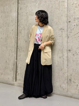 「KBF（ケイビーエフ）のアイテム（シューズ）」を使った、タカタニさん（レディース・149cm）の春コーディネート