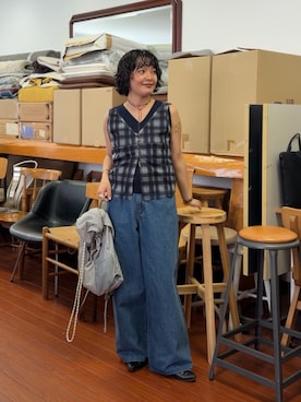 「KBF（ケイビーエフ）のアイテム（バッグ）」を使った、タカタニさん（レディース・149cm）の夏コーディネート