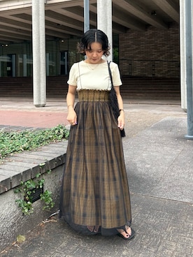 「アイテム（スカート）」を使った、タカタニさん（レディース・149cm）の夏コーディネート