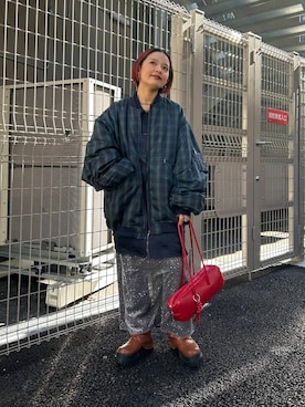 「アイテム（MA-1）」を使った、タカタニさん（レディース・149cm）の秋コーディネート