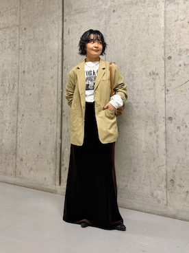 「KBF（ケイビーエフ）のアイテム（ジャケット/アウター）」を使った、タカタニさん（レディース・149cm）の秋コーディネート