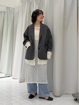 「KBF（ケイビーエフ）のアイテム（ジャケット/アウター）」を使った、タカタニさん（レディース・149cm）の春コーディネート