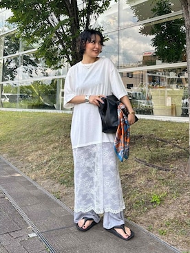 「アイテム（バンダナ/スカーフ）」を使った、タカタニさん（レディース・149cm）の夏コーディネート