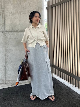 「アイテム（バンダナ/スカーフ）」を使った、タカタニさん（レディース・149cm）の夏コーディネート