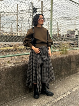 「スカートコーデ」｜タカタニさん（レディース・149cm）の冬コーディネート