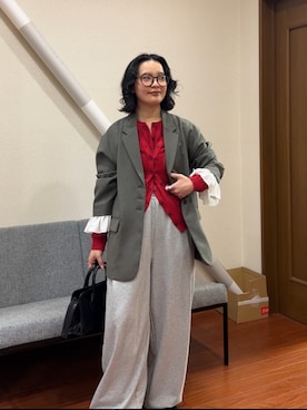 「KBF（ケイビーエフ）のアイテム（パンツ）」を使った、タカタニさん（レディース・149cm）の春コーディネート