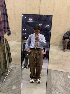 「アイテム（ポロシャツ）」を使った、yuuku0929さん（メンズ・174cm）の冬コーディネート