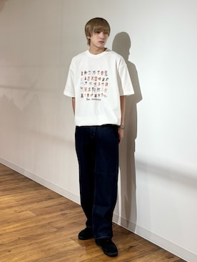 「SENSE OF PLACE by URBAN RESEARCH(センスオブプレイスバイアーバンリサーチ)の『別注』Ben Lenovitz×SENSE OF PLACE SHORT-SLEEVE T-SHIRTS(Tシャツ/カットソー、ホワイト系)」を使った、りゅーとさん(メンズ・172cm)の春コーディネート