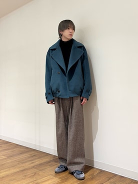 「アイテム（スラックス）」を使った、りゅーとさん（メンズ・172cm）の冬コーディネート